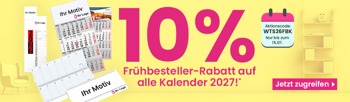  10% Frühbesteller-Rabatt auf Kalender!